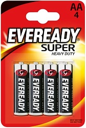 Energizer Eveready Super Батарейка солевая пальчиковая R6 тип АА 4 шт