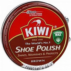 Kiwi Крем для обуви Shoe Polish в банке коричневый 50 мл