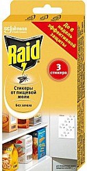 Raid Средство инсектицидное Стикеры от пищевой моли 3 шт