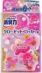 ST Shoushuuriki Освежитель воздуха для шкафов на основе желе-сенсора с ароматом льна и цветов 32 г