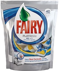 Fairy Platinum All in 1 Средство для мытья посуды в капсулах для автоматических посудомоечных машин 40 шт