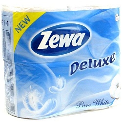 Zewa туалетная бумага "Делюкс" 3 слойная цвет белая 4 шт.