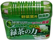 Kokubo Дезодорант-поглотитель неприятных запахов для холодильника с экстрактом зелёного чая Power Of Green Tea общая камера 150 г