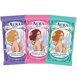 Aura Влажные салфетки для интимной гигиены Beauty 15 шт
