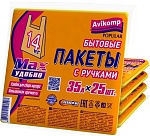 Avikomp Popular Пакеты для мусора с ручками со скотч-клапаном жёлтые 35 л 25 шт